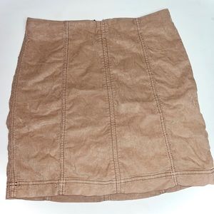 free people corduroy mini zip up skirt